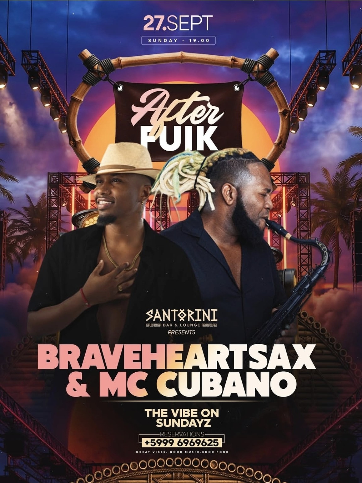 After Fuik · Braveheartsax & MC Cubano event flyer
